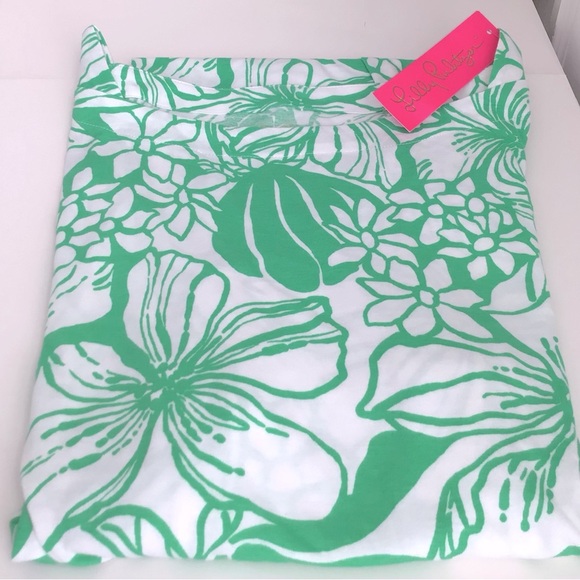 Lilly Pulitzer Dress Lidiya Boat Neck Spearmint Oversized Kiss My Tulips - Picture 10 of 12